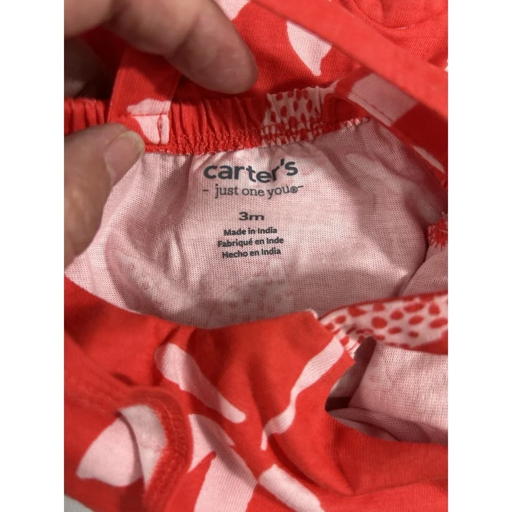 Carters Baby Girl Romper 3 Months Red Floral